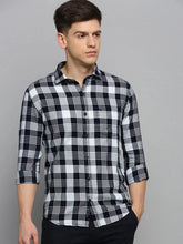 Men Navy Checked Casual Shirt-DALTONCHECKS-4101-Navyblue